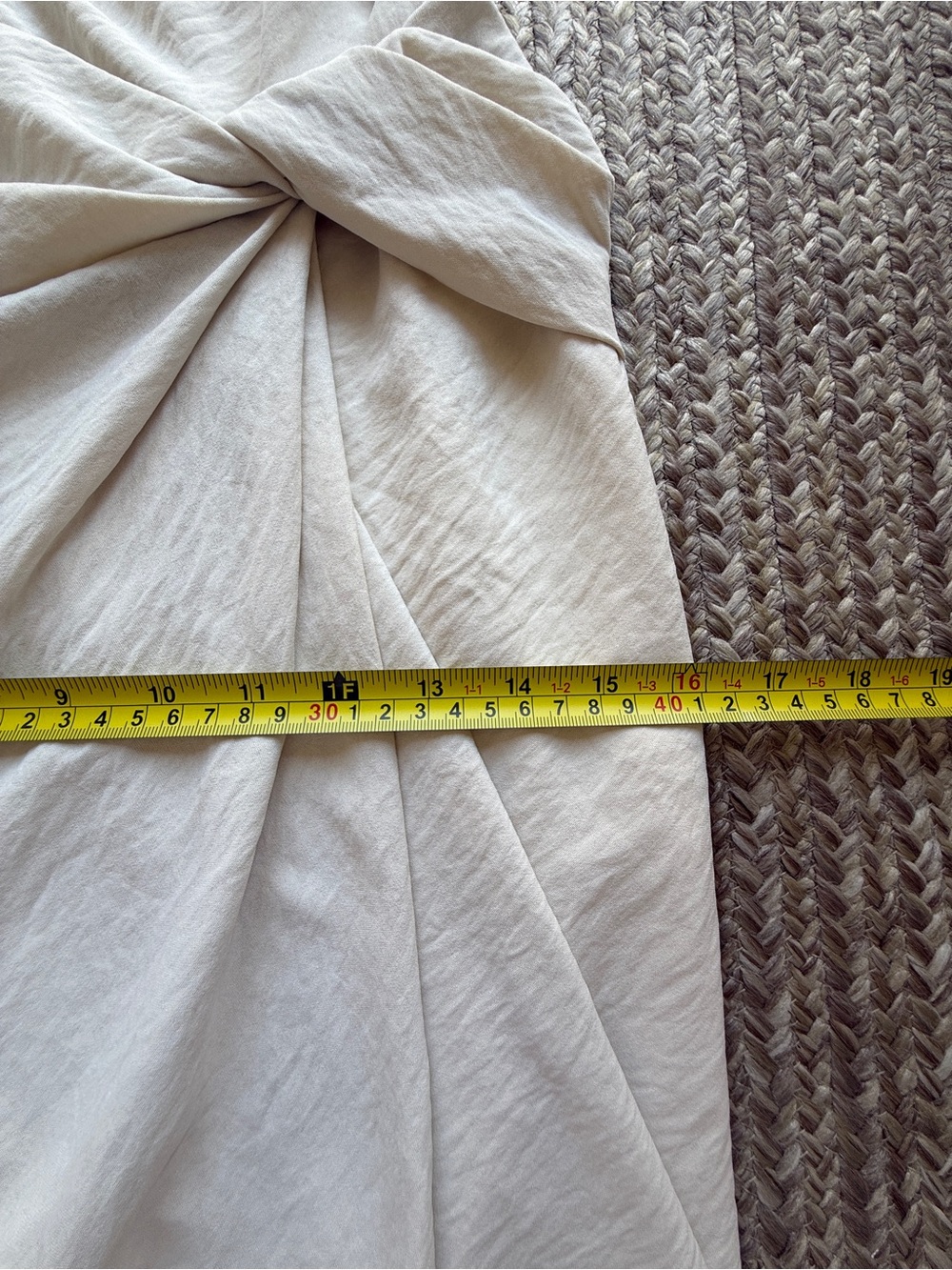 Significant Other Minimalist Cream Textured Twist-Front Maxi Dress Slit Sz 2 - Picture 11 of 16